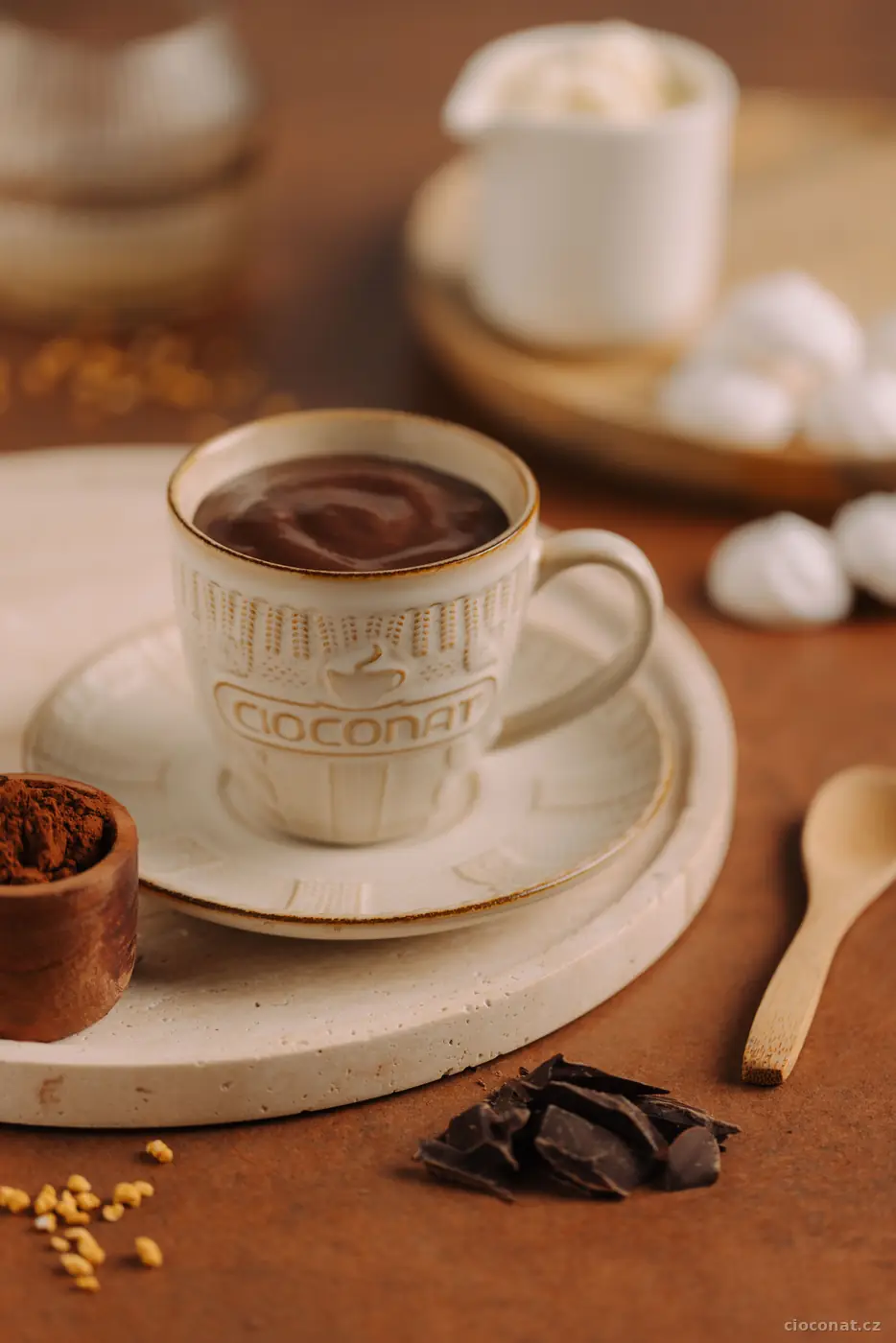 Hořká horká čokoláda Cioconat s mini marshmallows
